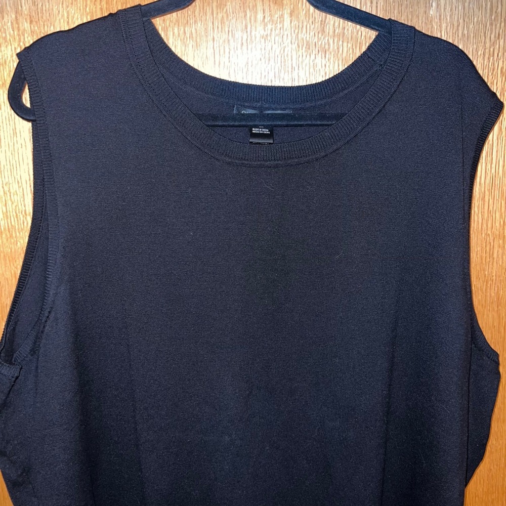 August Silk Black Sleeveless Knit Top Plus Size 3X‎